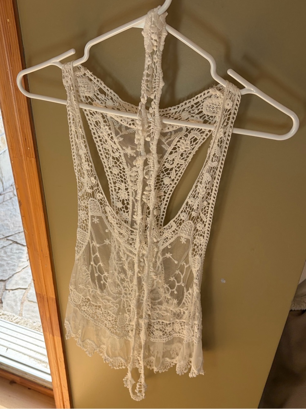 Delicate White Crochet Lace Tank Top